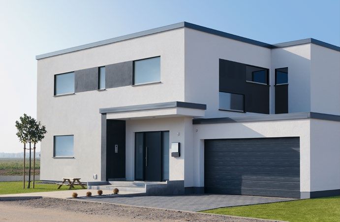 Modern house with PVC windows made from VEKA profiles