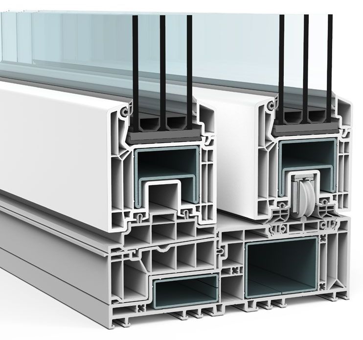 VEKAMOTION 82 lift-and-slide doors – VEKA profile cross-section